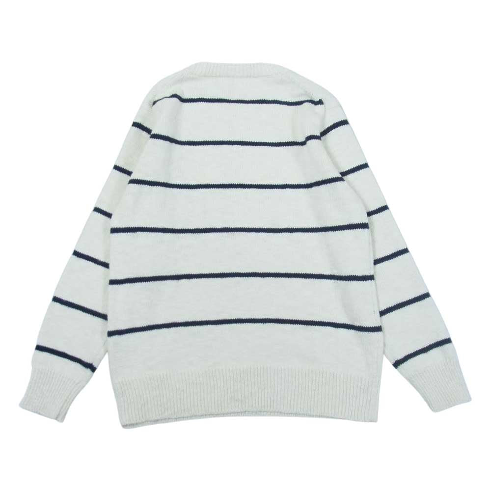 The REAL McCOY'S ザリアルマッコイズ COTTON MARINE STRIPE SWEATER コットン ニット セーター マリン ストライプ オフホワイト系 40【中古】