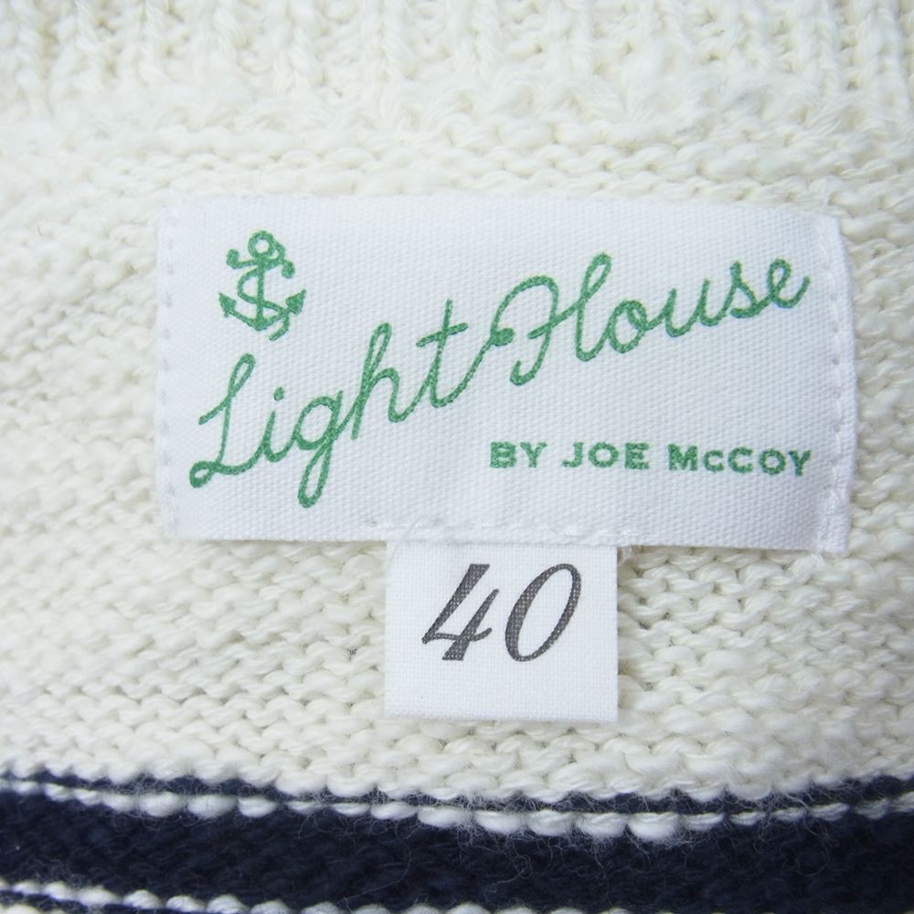 The REAL McCOY'S ザリアルマッコイズ COTTON MARINE STRIPE SWEATER コットン ニット セーター マリン ストライプ オフホワイト系 40【中古】