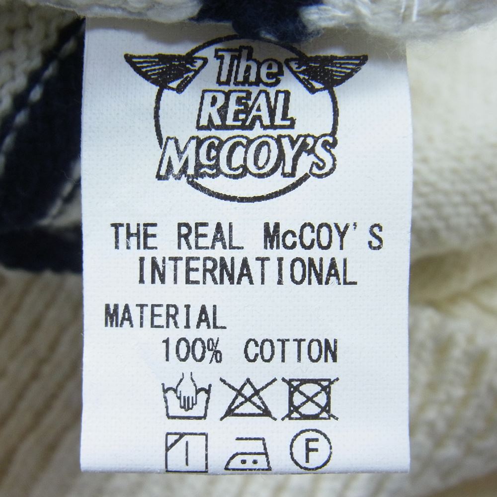 The REAL McCOY'S ザリアルマッコイズ COTTON MARINE STRIPE SWEATER コットン ニット セーター マリン ストライプ オフホワイト系 40【中古】