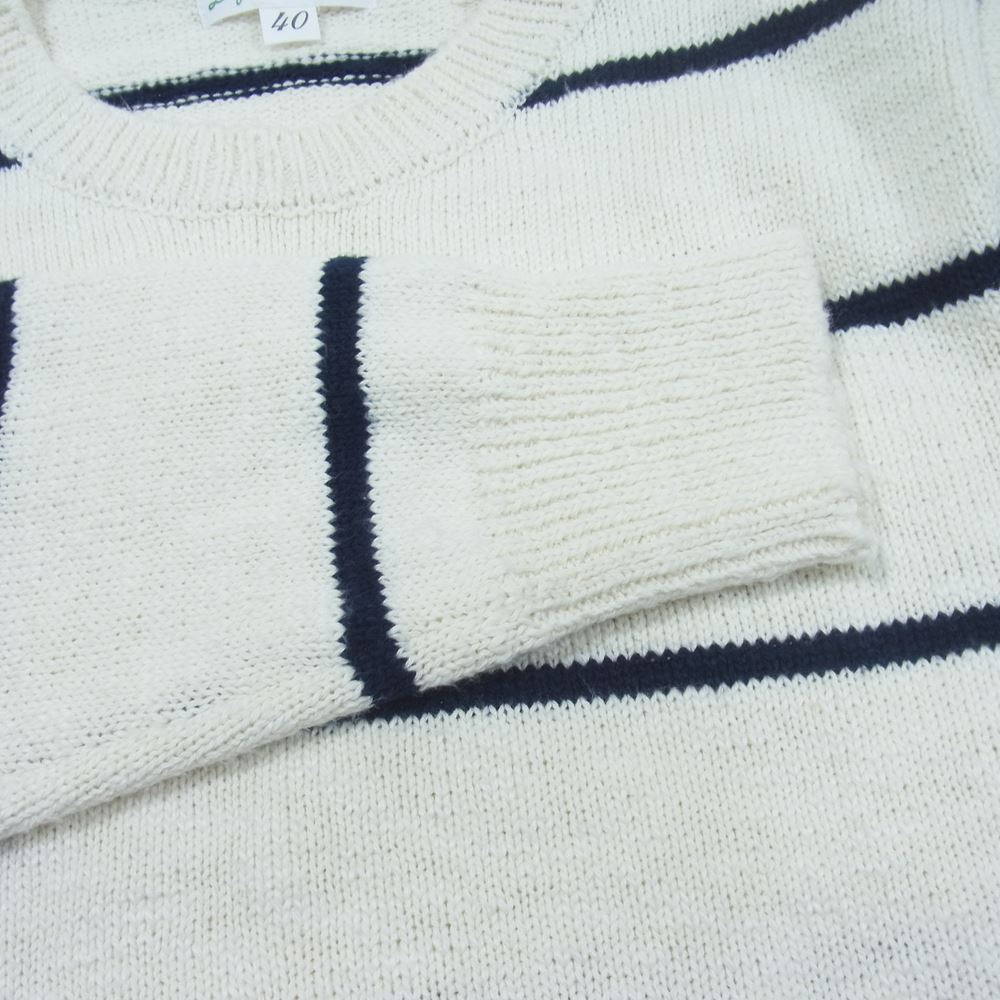 The REAL McCOY'S ザリアルマッコイズ COTTON MARINE STRIPE SWEATER コットン ニット セーター マリン ストライプ オフホワイト系 40【中古】