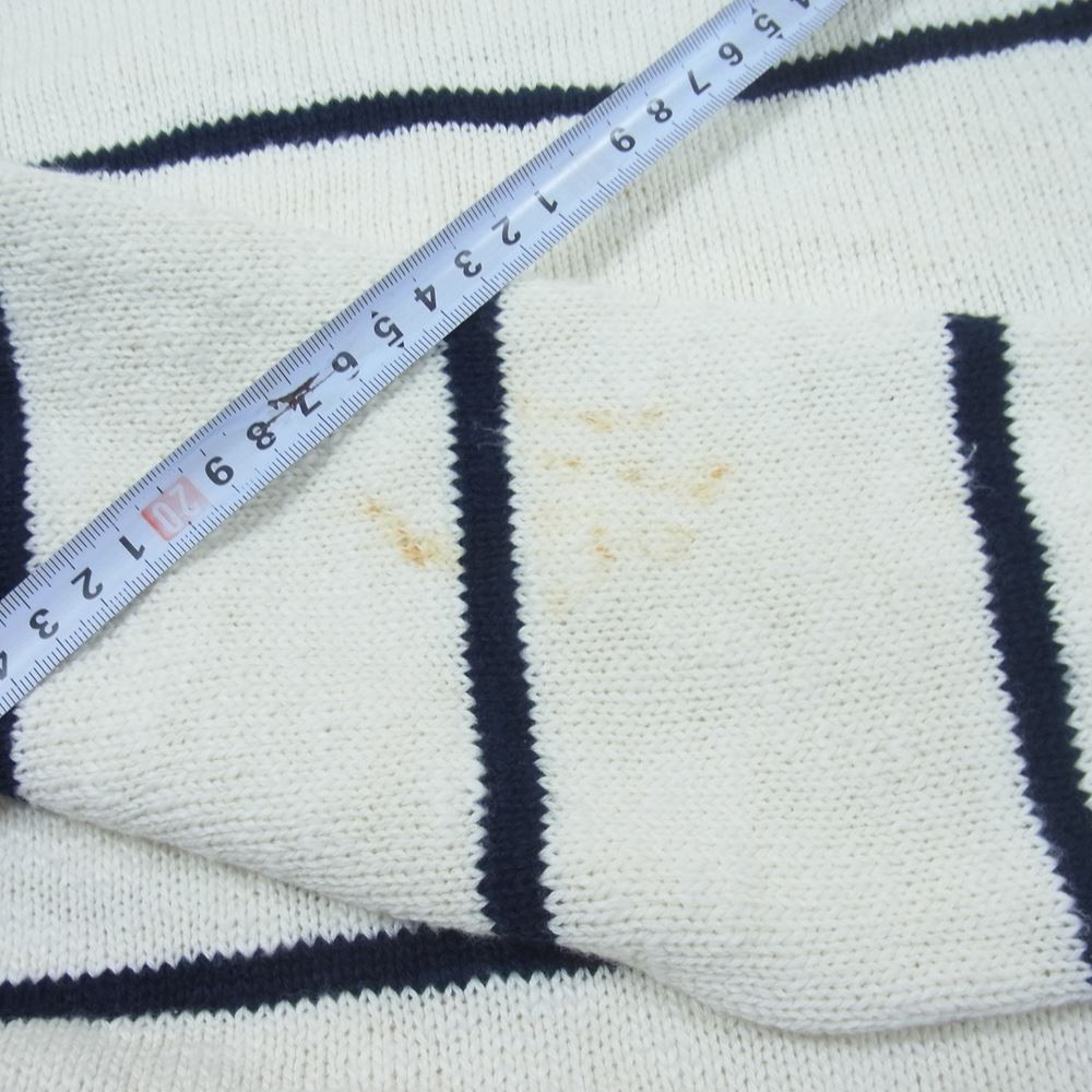 The REAL McCOY'S ザリアルマッコイズ COTTON MARINE STRIPE SWEATER コットン ニット セーター マリン ストライプ オフホワイト系 40【中古】
