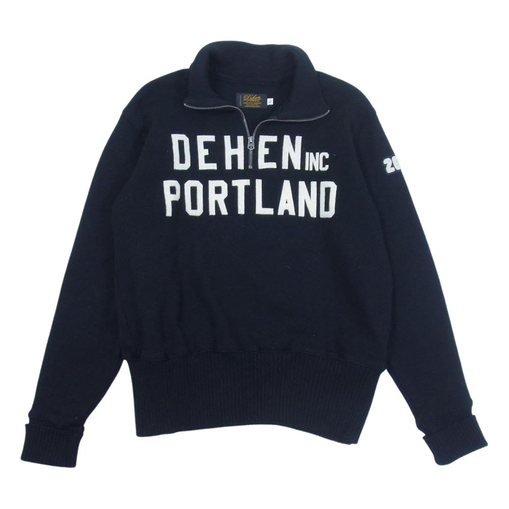 ディーエン HALF ZIP KNIT ハーフ ジップ ニット セーター ブラック系 L【中古】
