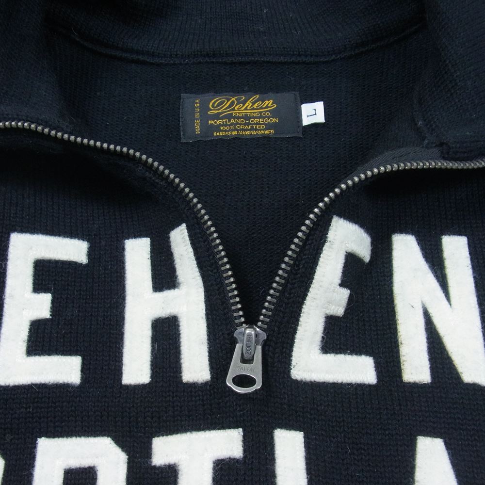 ディーエン HALF ZIP KNIT ハーフ ジップ ニット セーター ブラック系 L【中古】