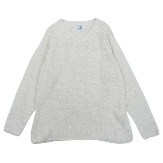 The REAL McCOY'S ザリアルマッコイズ MC19007 JOE McCOY ジョーマッコイ LINEN SUMMER KNIT SWEATER リネン サマー セーター Vネック ニット オフホワイト系 42【中古】