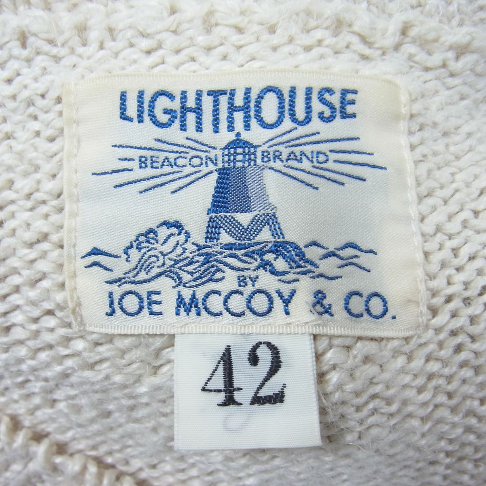 The REAL McCOY'S ザリアルマッコイズ MC19007 JOE McCOY ジョーマッコイ LINEN SUMMER KNIT SWEATER リネン サマー セーター Vネック ニット オフホワイト系 42【中古】