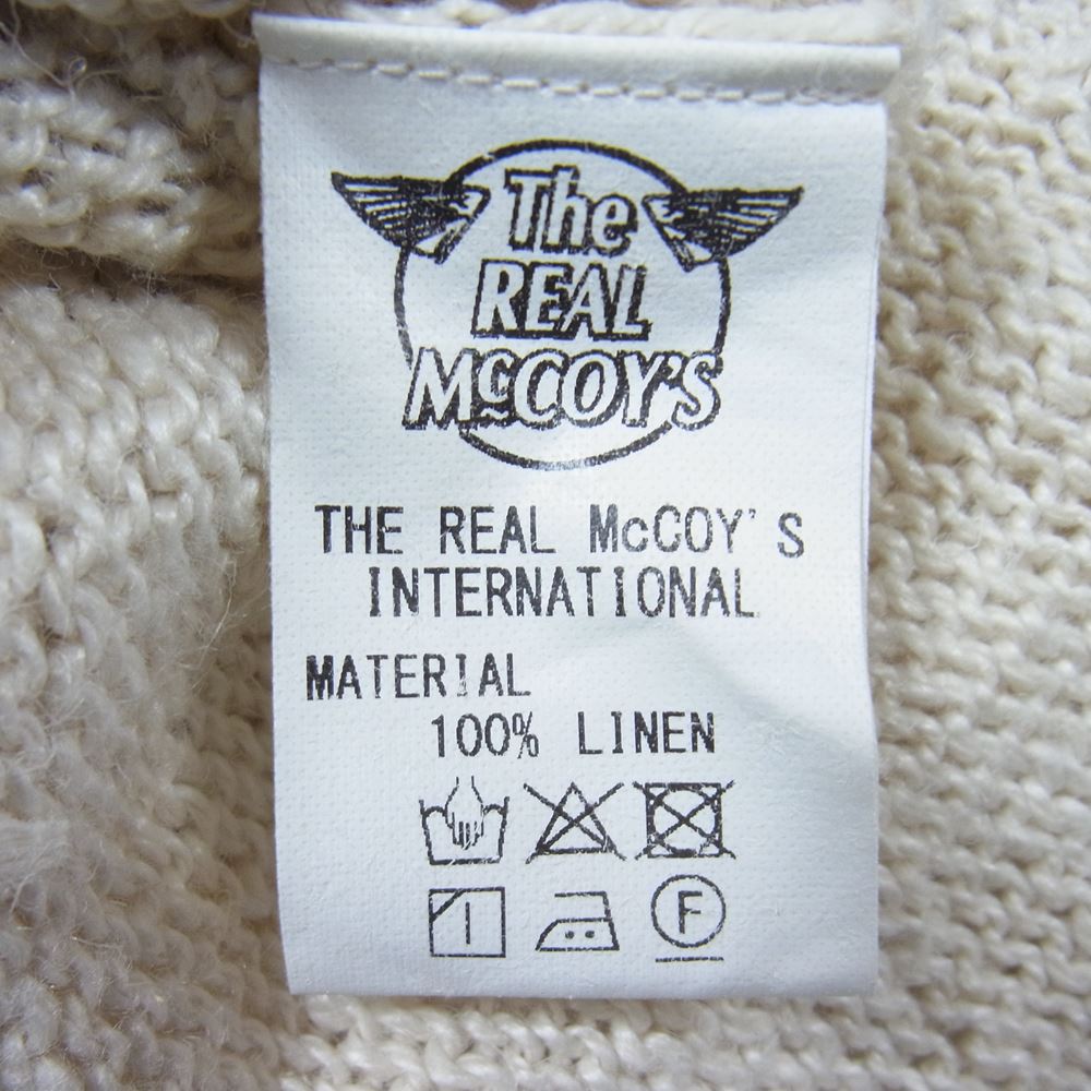 The REAL McCOY'S ザリアルマッコイズ MC19007 JOE McCOY ジョーマッコイ LINEN SUMMER KNIT SWEATER リネン サマー セーター Vネック ニット オフホワイト系 42【中古】
