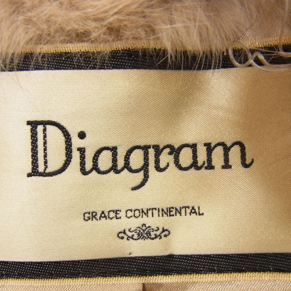 GRACE CONTINENTAL グレースコンチネンタル diagram ダイアグラム フォックスファー ラムファー コート  ベージュ系 36【中古】
