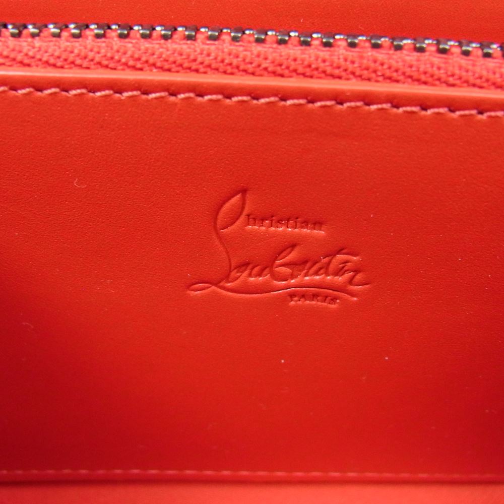 Christian Louboutin クリスチャンルブタン 1165045 M PANETTONE WALLET SPIKES パネトーネ レザー スパイク ウォレット グレー系【極上美品】【中古】