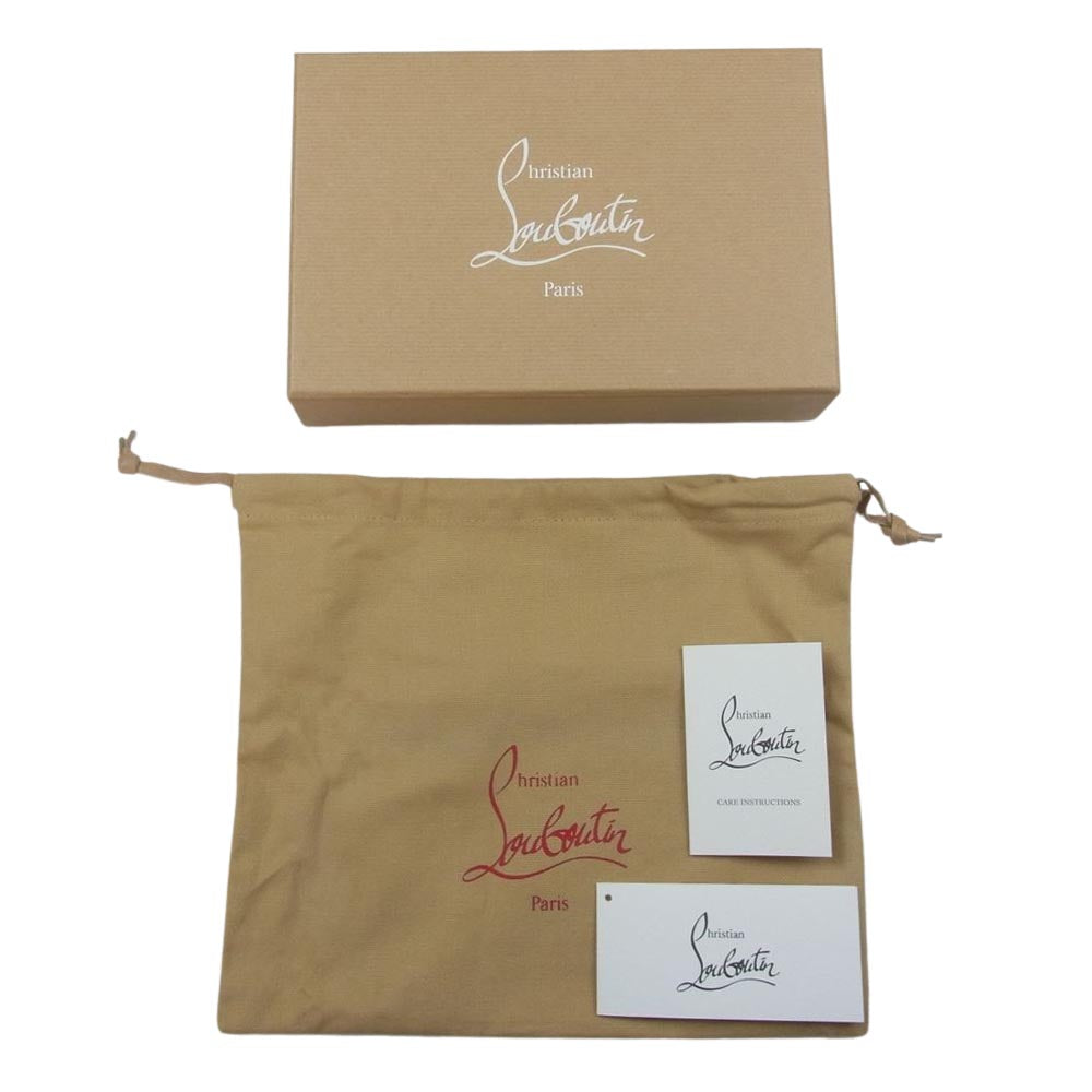 Christian Louboutin クリスチャンルブタン 1165045 M PANETTONE WALLET SPIKES パネトーネ レザー スパイク ウォレット グレー系【極上美品】【中古】