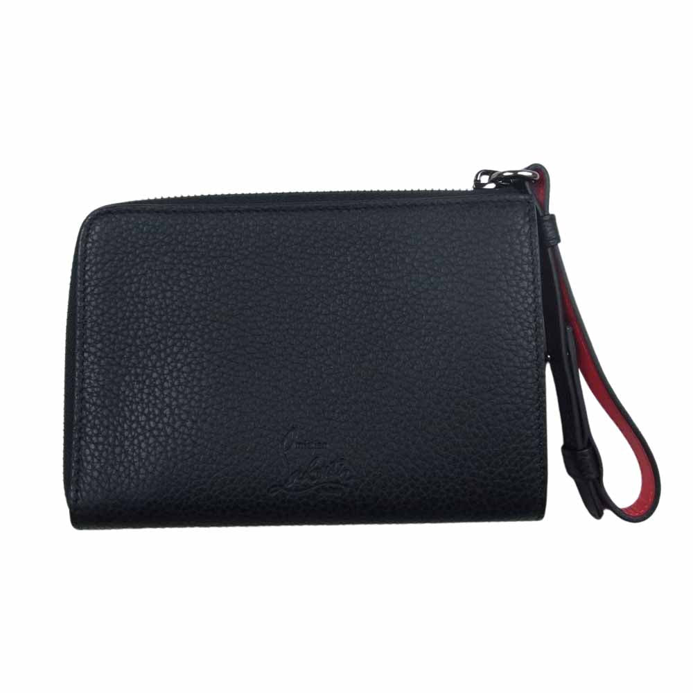 Christian Louboutin クリスチャンルブタン M TINGS L字ファスナー コンパクト ウォレット ブラック系【極上美品】【中古】