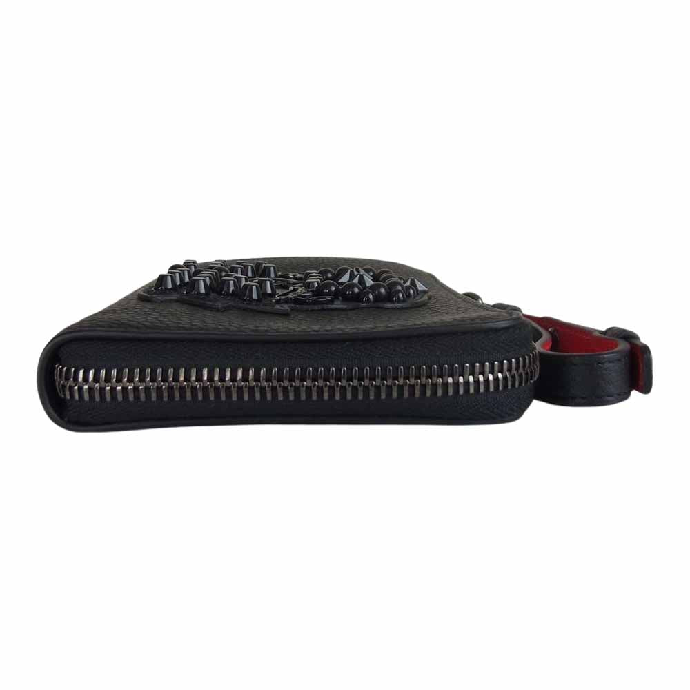 Christian Louboutin クリスチャンルブタン M TINGS L字ファスナー コンパクト ウォレット ブラック系【極上美品】【中古】