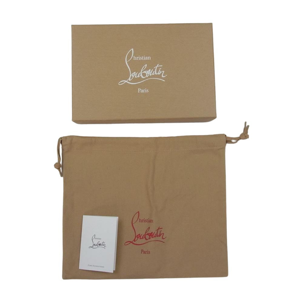 Christian Louboutin クリスチャンルブタン M TINGS L字ファスナー コンパクト ウォレット ブラック系【極上美品】【中古】