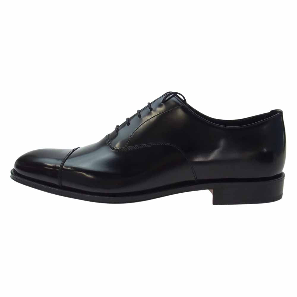 PRADA プラダ 2EB129 キャップトゥ 内羽根 5アイレット ドレスシューズ ブラック系 9.5【極上美品】【中古】