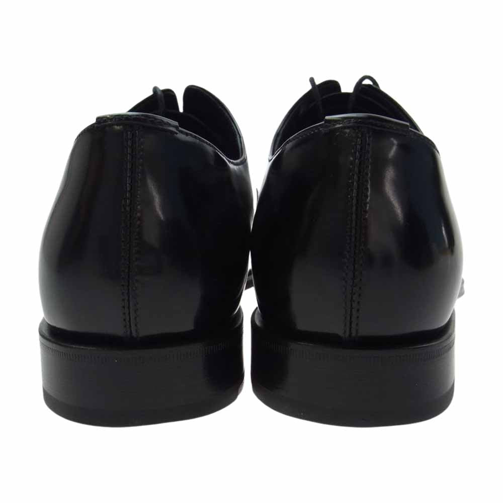 PRADA プラダ 2EB129 キャップトゥ 内羽根 5アイレット ドレスシューズ ブラック系 9.5【極上美品】【中古】