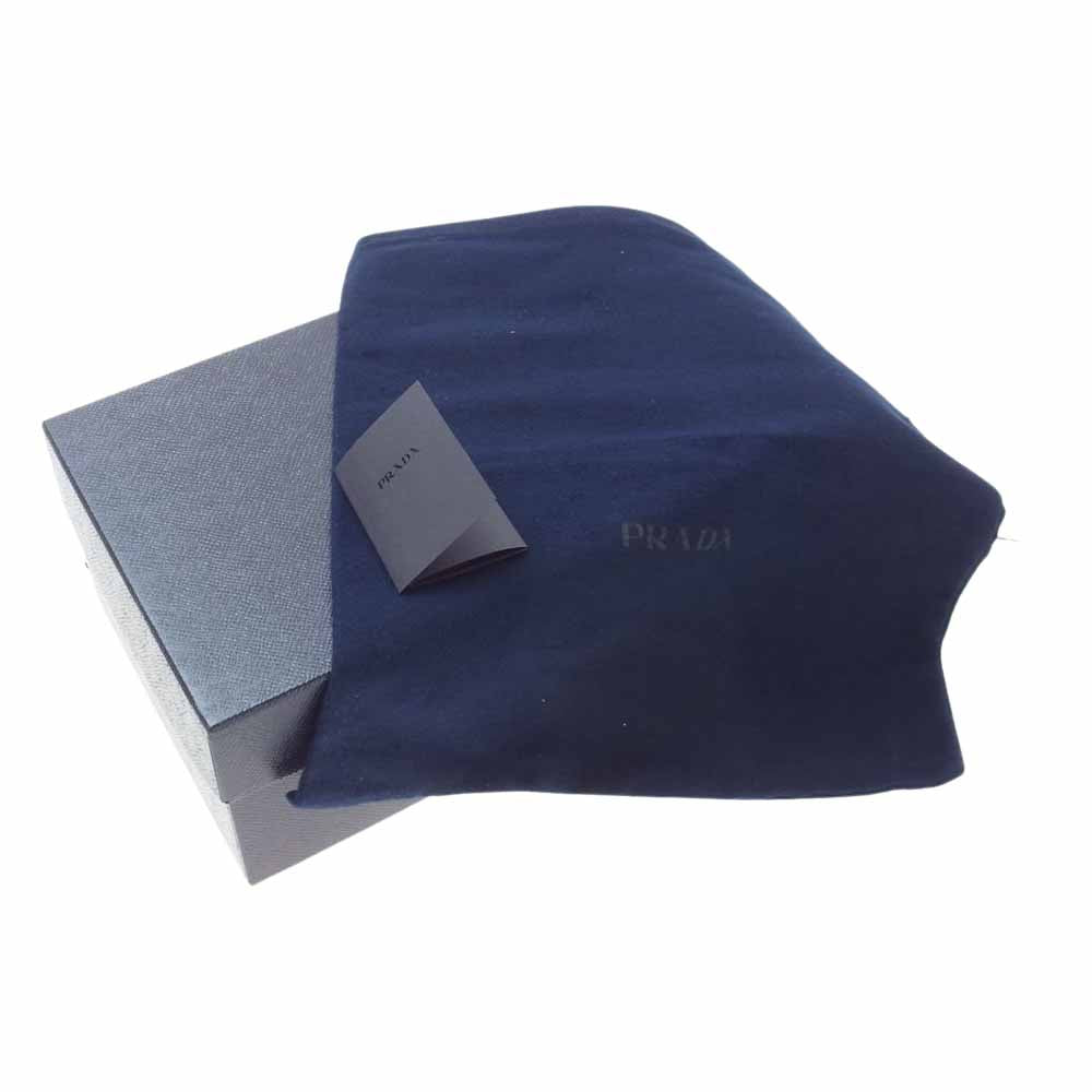 PRADA プラダ 2EB129 キャップトゥ 内羽根 5アイレット ドレスシューズ ブラック系 9.5【極上美品】【中古】