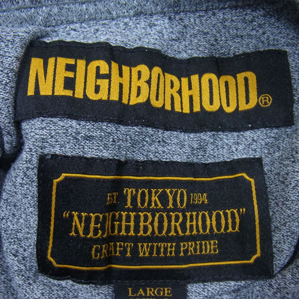 NEIGHBORHOOD ネイバーフッド 181ATNH-CSM07 TOP.SLEEVE/CE-CREW.3Q NBHD ロゴプリント 七分袖 クルーネック Tシャツ グレー系 ブラック系 L【中古】