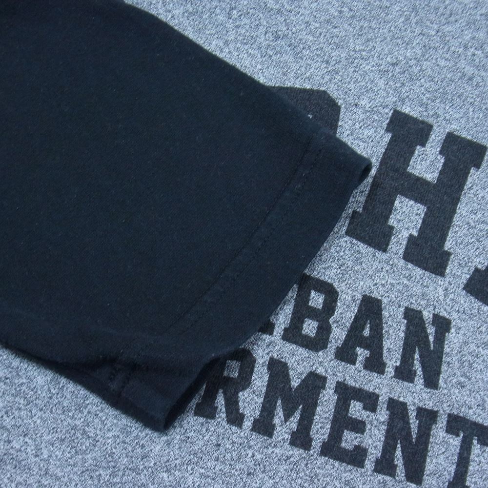 NEIGHBORHOOD ネイバーフッド 181ATNH-CSM07 TOP.SLEEVE/CE-CREW.3Q NBHD ロゴプリント 七分袖 クルーネック Tシャツ グレー系 ブラック系 L【中古】