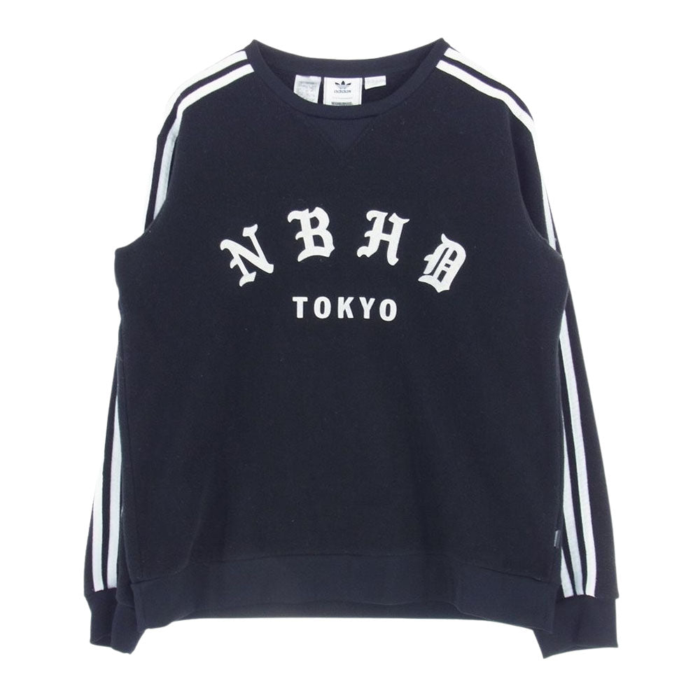 NEIGHBORHOOD ネイバーフッド DH2037 ADIDAS アディダス NBHD TOKYO NH CREW クルーネック フリース トレーナー ブラック系【中古】