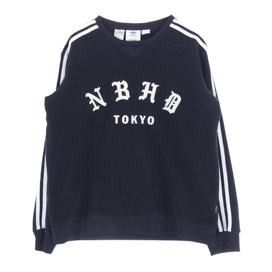 NEIGHBORHOOD ネイバーフッド DH2037 ADIDAS アディダス NBHD TOKYO NH CREW クルーネック フリース トレーナー ブラック系【中古】