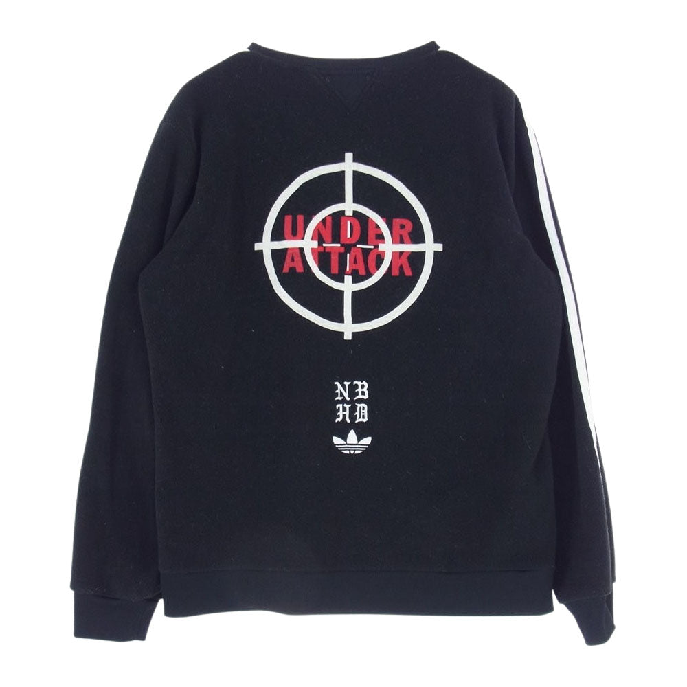NEIGHBORHOOD ネイバーフッド DH2037 ADIDAS アディダス NBHD TOKYO NH CREW クルーネック フリース トレーナー ブラック系【中古】