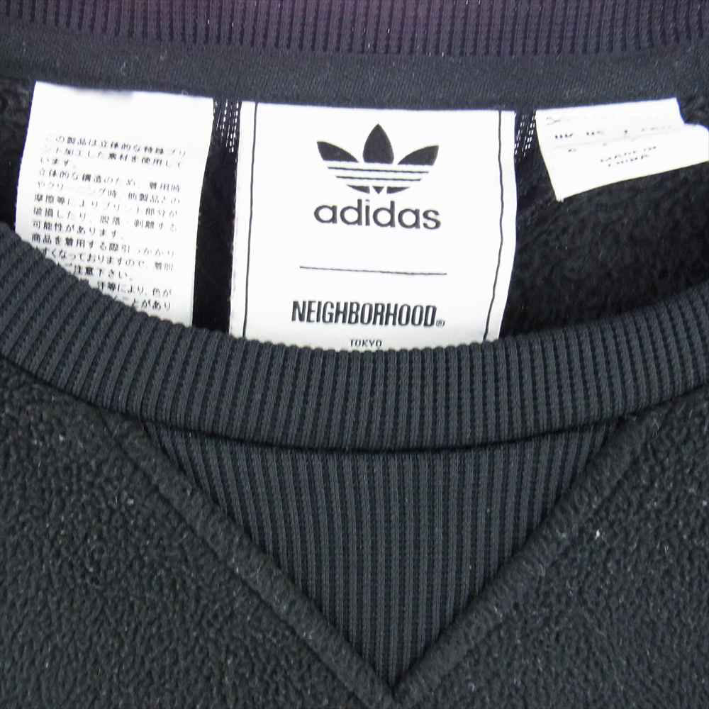 NEIGHBORHOOD ネイバーフッド DH2037 ADIDAS アディダス NBHD TOKYO NH CREW クルーネック フリース トレーナー ブラック系【中古】
