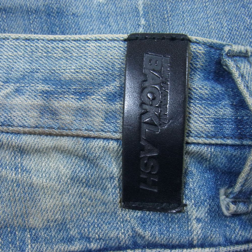 ISAMUKATAYAMA BACKLASH イサムカタヤマバックラッシュ 1308-03 クラッシュ ヴィンテージ加工 ブーツカット デニムパンツ インディゴブルー系 M【中古】