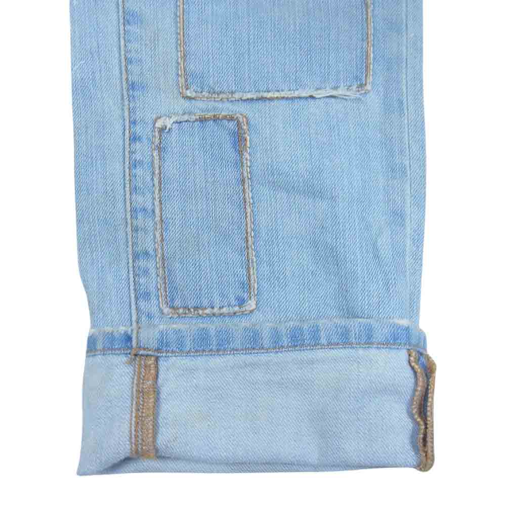 OFF-WHITE オフホワイト イーストランドタグ ダイアゴナル パッチワーク ロゴプリント ペイント ダメージ加工 デニムパンツ インディゴブルー系 30【中古】