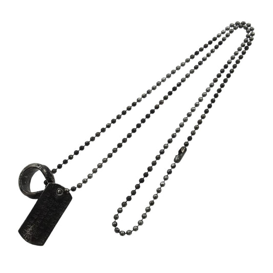 ISAMUKATAYAMA BACKLASH イサムカタヤマバックラッシュ JUNUEZONO ジュンウエゾノ 純銀 シルバー1000 ホーンリング ドックタグ ボールチェーン ネックレス シルバー系【中古】