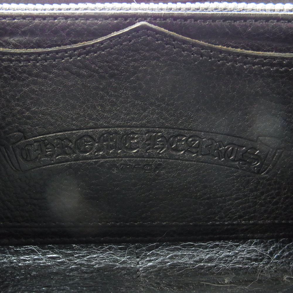 CHROME HEARTS クロムハーツ（原本無） REC F ZIP QUILTED セメタリークロスパッチ キルティング ラウンドジップ ロングウォレット ブラック系【中古】