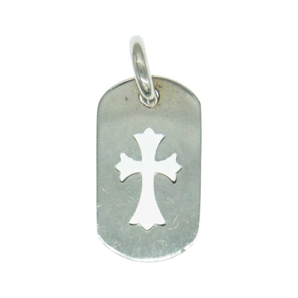 CHROME HEARTS クロムハーツ（原本無） スモール カットアウト クロス ドッグタグ ペンダント シルバー系【中古】