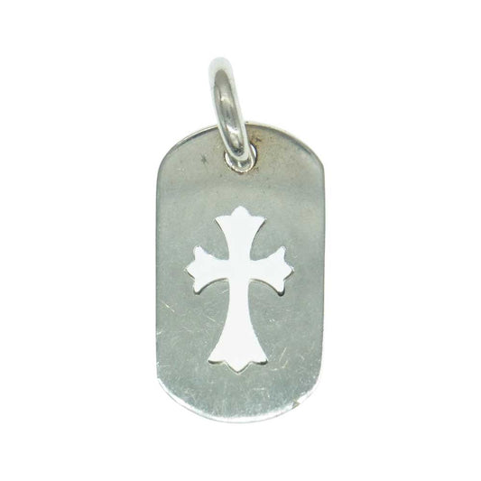 CHROME HEARTS クロムハーツ（原本無） スモール カットアウト クロス ドッグタグ ペンダント シルバー系【中古】