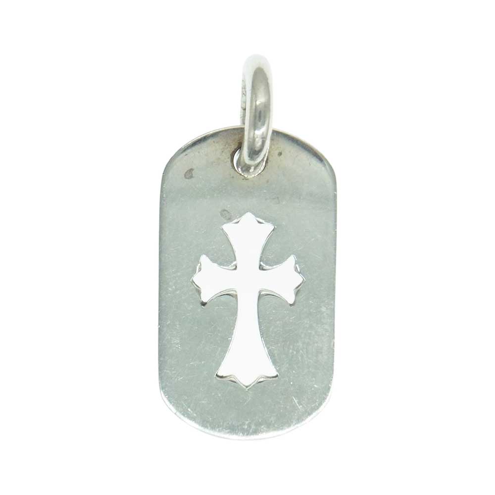CHROME HEARTS クロムハーツ（原本無） スモール カットアウト クロス ドッグタグ ペンダント シルバー系【中古】
