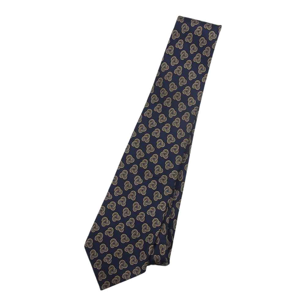 Christian Dior クリスチャンディオール MONSIEUR シルク100％ 総柄 ネクタイ ネイビー系【中古】