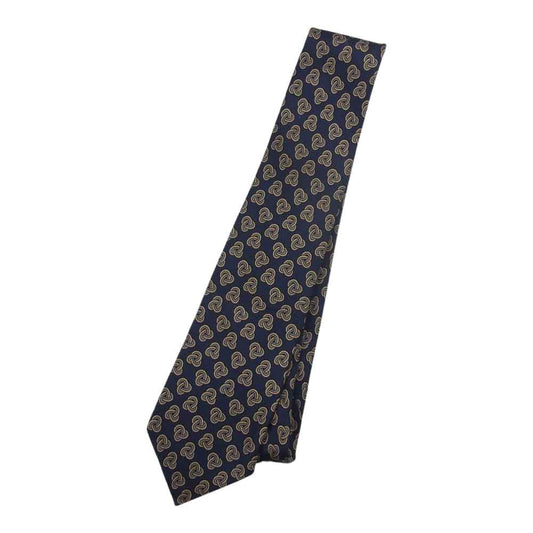 Christian Dior クリスチャンディオール MONSIEUR シルク100％ 総柄 ネクタイ ネイビー系【中古】