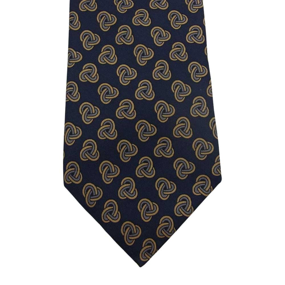 Christian Dior クリスチャンディオール MONSIEUR シルク100％ 総柄 ネクタイ ネイビー系【中古】