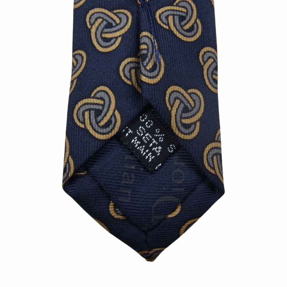 Christian Dior クリスチャンディオール MONSIEUR シルク100％ 総柄 ネクタイ ネイビー系【中古】