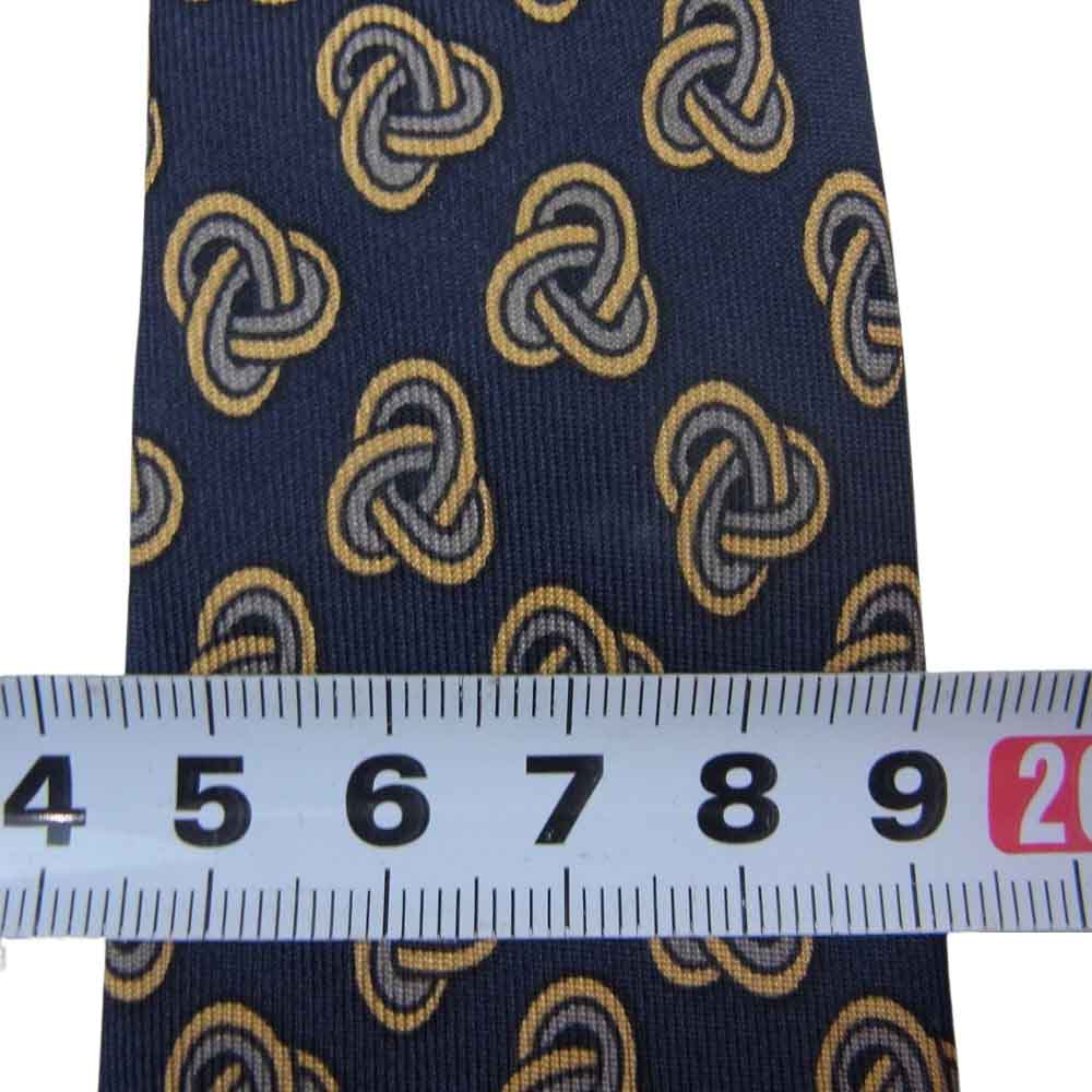 Christian Dior クリスチャンディオール MONSIEUR シルク100％ 総柄 ネクタイ ネイビー系【中古】
