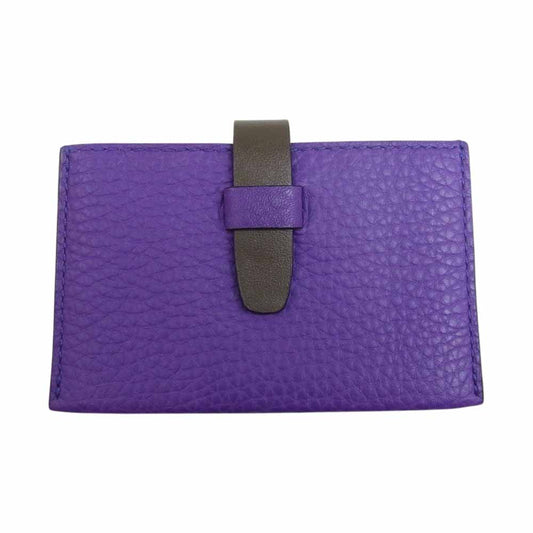 COACH コーチ アコーディオン レザー カードケース パスケース パープル系【中古】