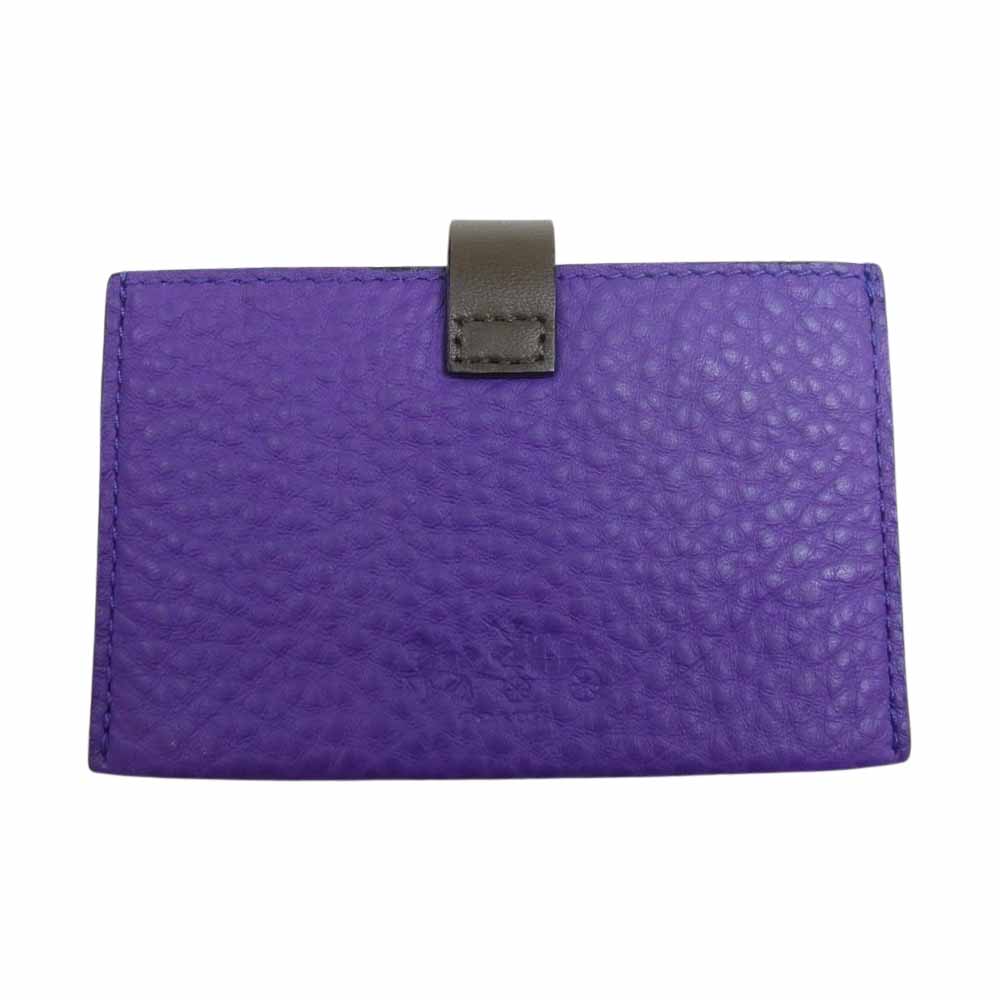 COACH コーチ アコーディオン レザー カードケース パスケース パープル系【中古】