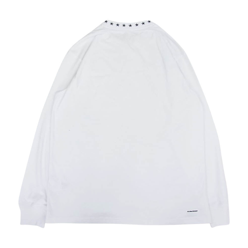 F.C.R.B. エフシーアールビー FCRB-222072 L/S RIBBED EMBROIDERED TEE リブド イムブロイダァド 刺繍 長袖 Tシャツ ホワイト系 M【美品】【中古】