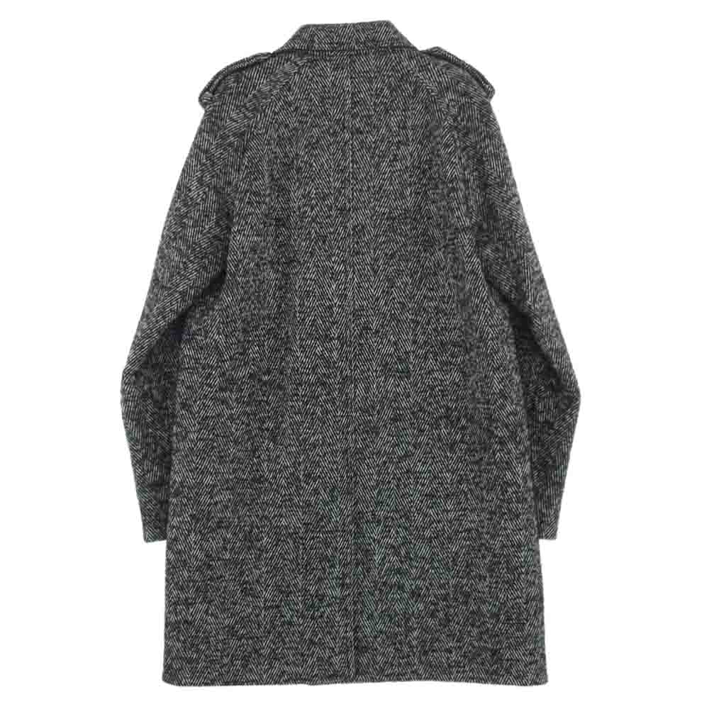 DIOR HOMME ディオールオム 国内正規品 エディ期 07AW 7H3131020337 ヘリンボーン ウールツイード トレンチ コート マルチカラー系 ブラック系 ホワイト系 44【中古】