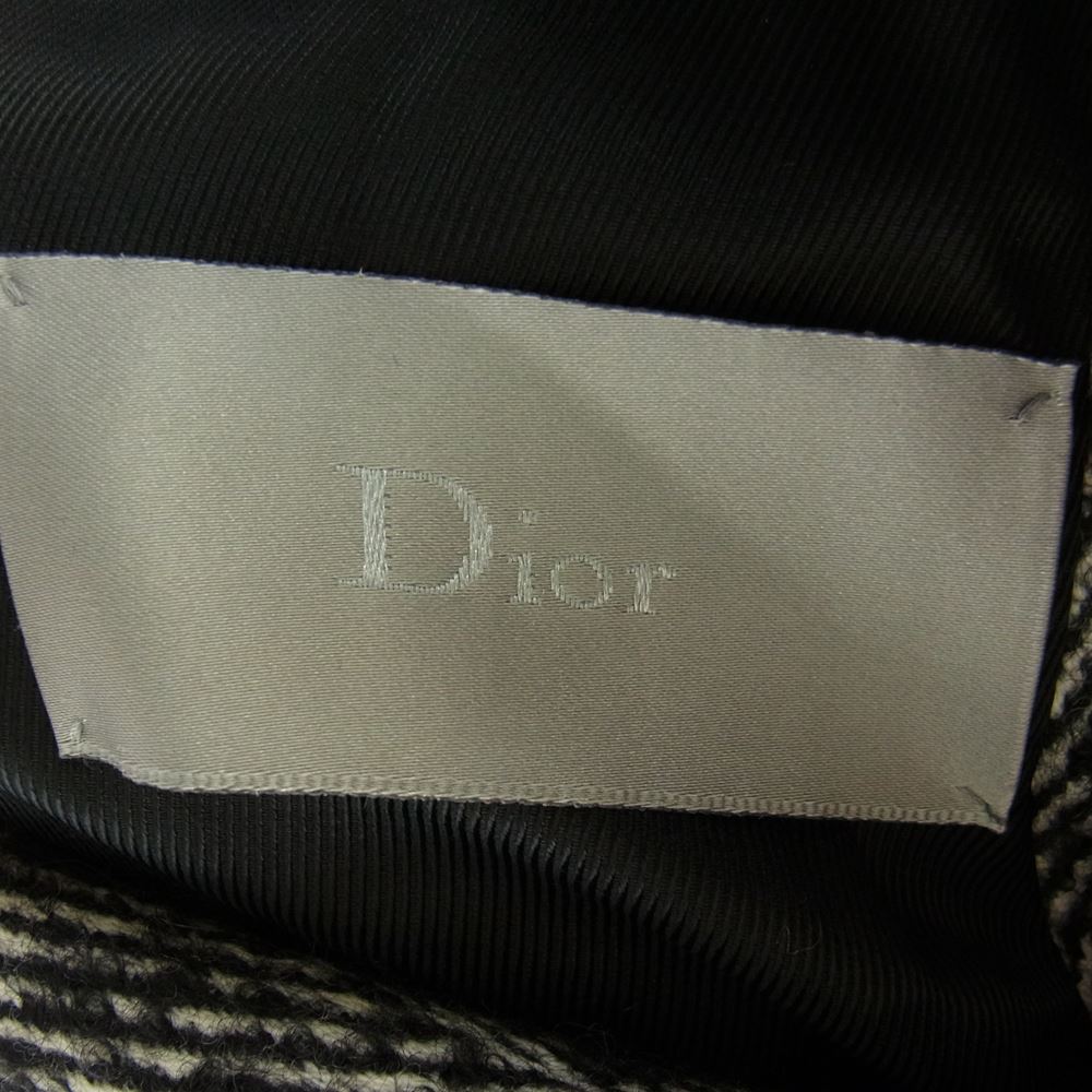 DIOR HOMME ディオールオム 国内正規品 エディ期 07AW 7H3131020337 ヘリンボーン ウールツイード トレンチ コート マルチカラー系 ブラック系 ホワイト系 44【中古】