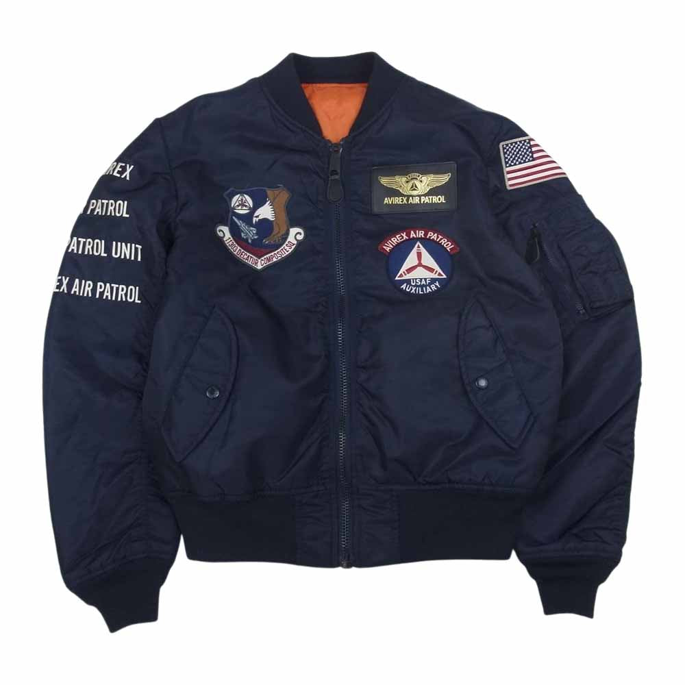 AVIREX アヴィレックス 6172103 MA-1 CIVIL AIR PATROL フライト ジャケット ミリタリー ネイビー系 M【美品】【中古】