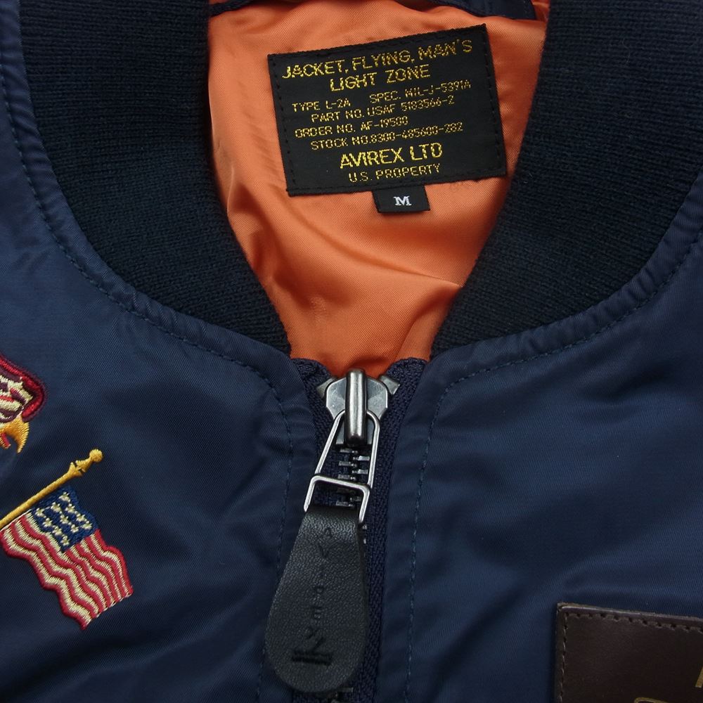 AVIREX アヴィレックス 6172116 L-2 5th AIR FORCE フライト ジャケット ミリタリー ネイビー系 M【美品】【中古】