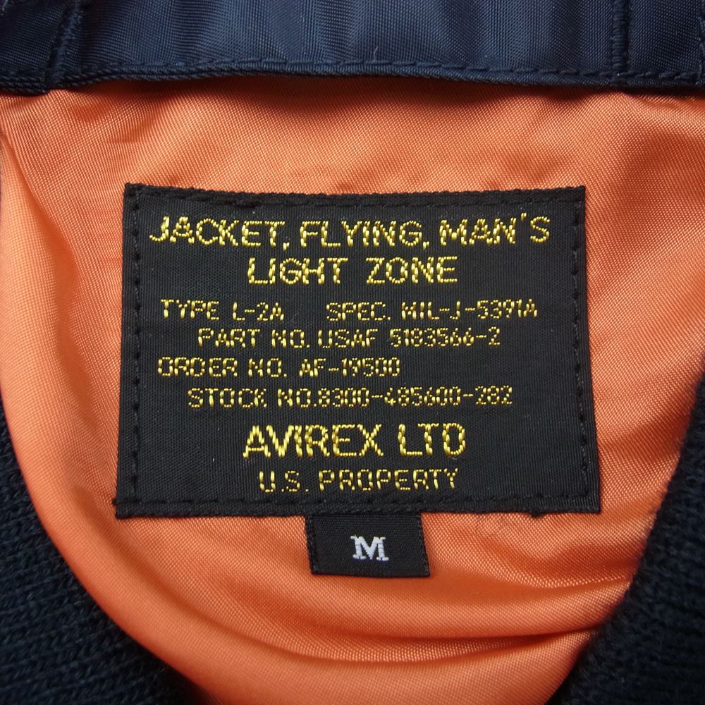 AVIREX アヴィレックス 6172116 L-2 5th AIR FORCE フライト ジャケット ミリタリー ネイビー系 M【美品】【中古】