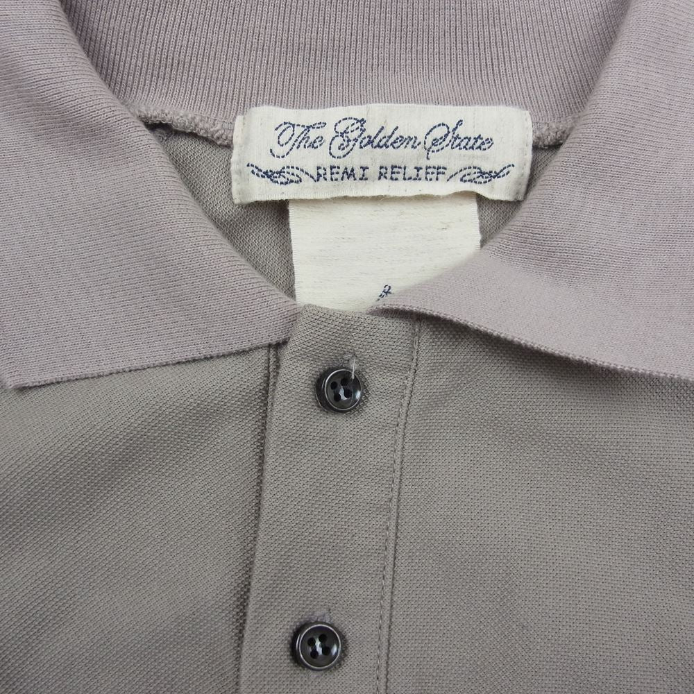 REMI RELIEF レミレリーフ マーキュリー 鹿の子 長袖 ポロ シャツ グレー系 S【中古】