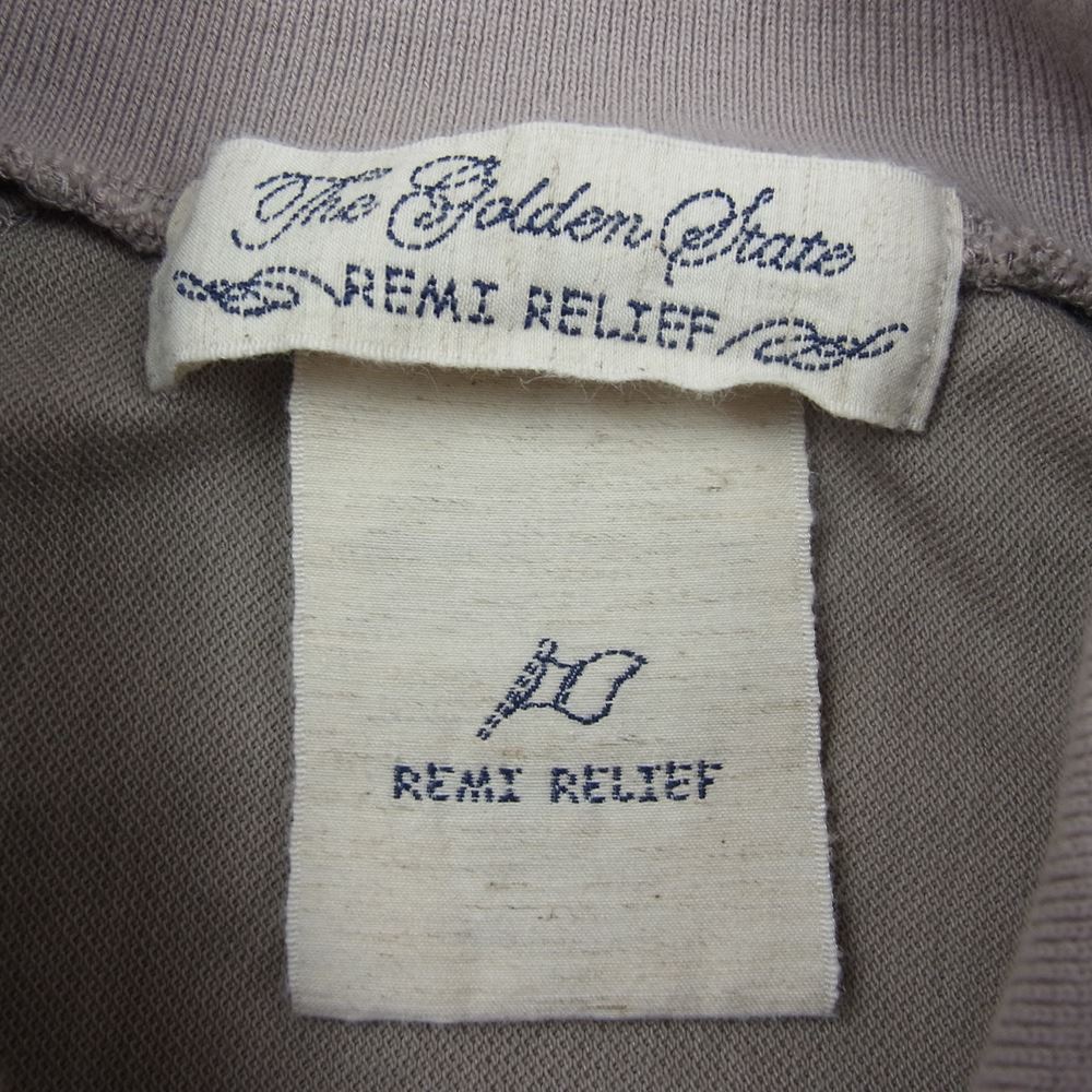 REMI RELIEF レミレリーフ マーキュリー 鹿の子 長袖 ポロ シャツ グレー系 S【中古】