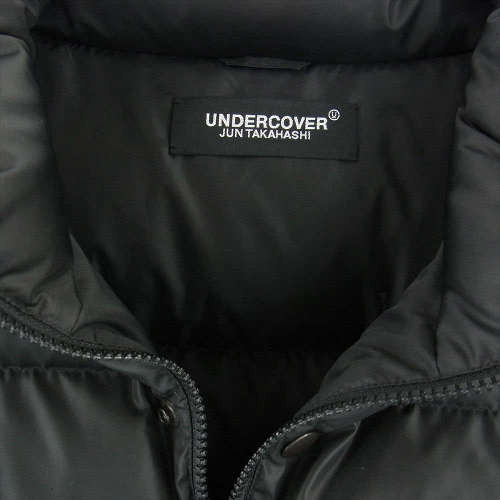 UNDERCOVER アンダーカバー 22AW UC2B9208-1 LEATHER SLEEVE DOWN JACKET シープスキン 袖レザー切替 バックロゴ ダウンジャケット ブラック系 4【美品】【中古】