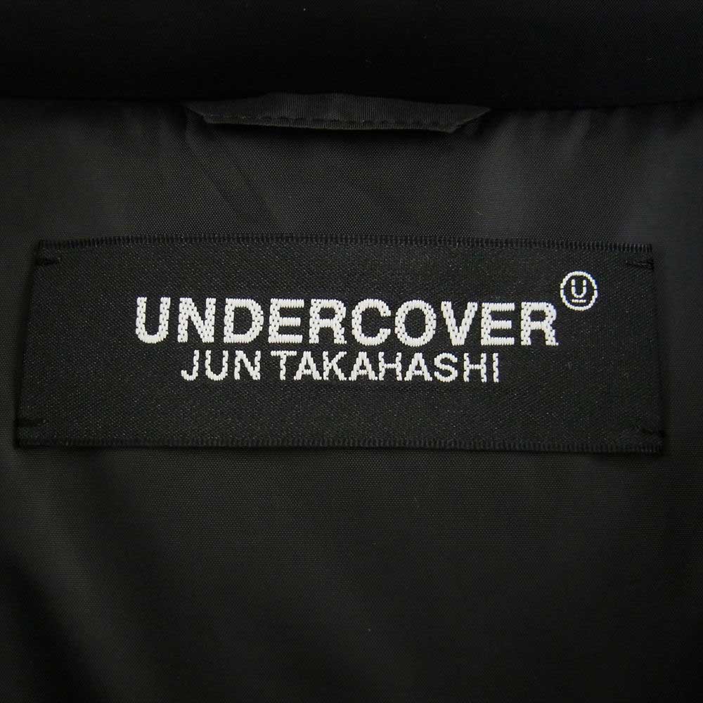 UNDERCOVER アンダーカバー 22AW UC2B9208-1 LEATHER SLEEVE DOWN JACKET シープスキン 袖レザー切替 バックロゴ ダウンジャケット ブラック系 4【美品】【中古】