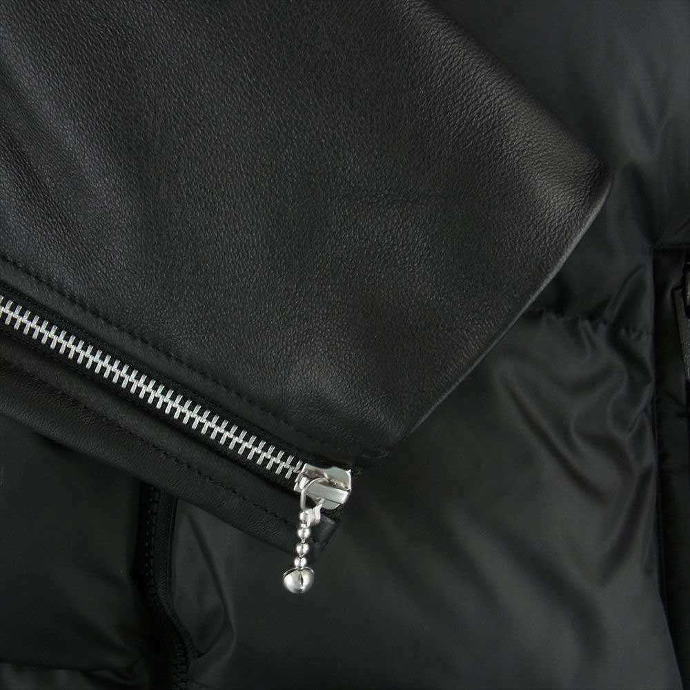 UNDERCOVER アンダーカバー 22AW UC2B9208-1 LEATHER SLEEVE DOWN JACKET シープスキン 袖レザー切替 バックロゴ ダウンジャケット ブラック系 4【美品】【中古】